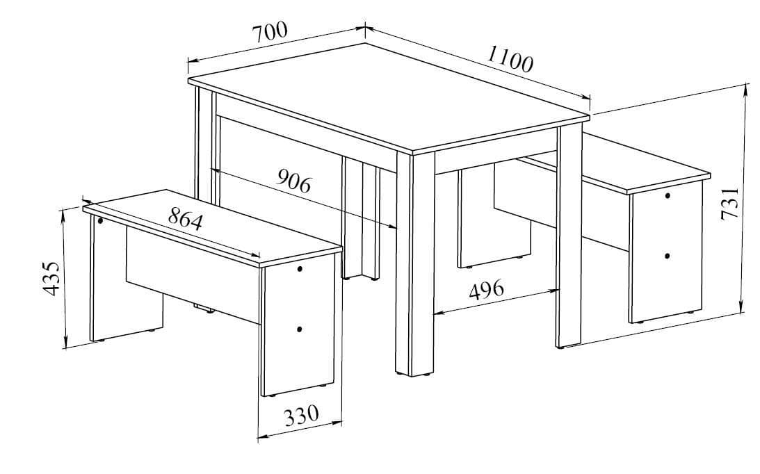 Lignora Pesaro Industrial Dining Set - view 2